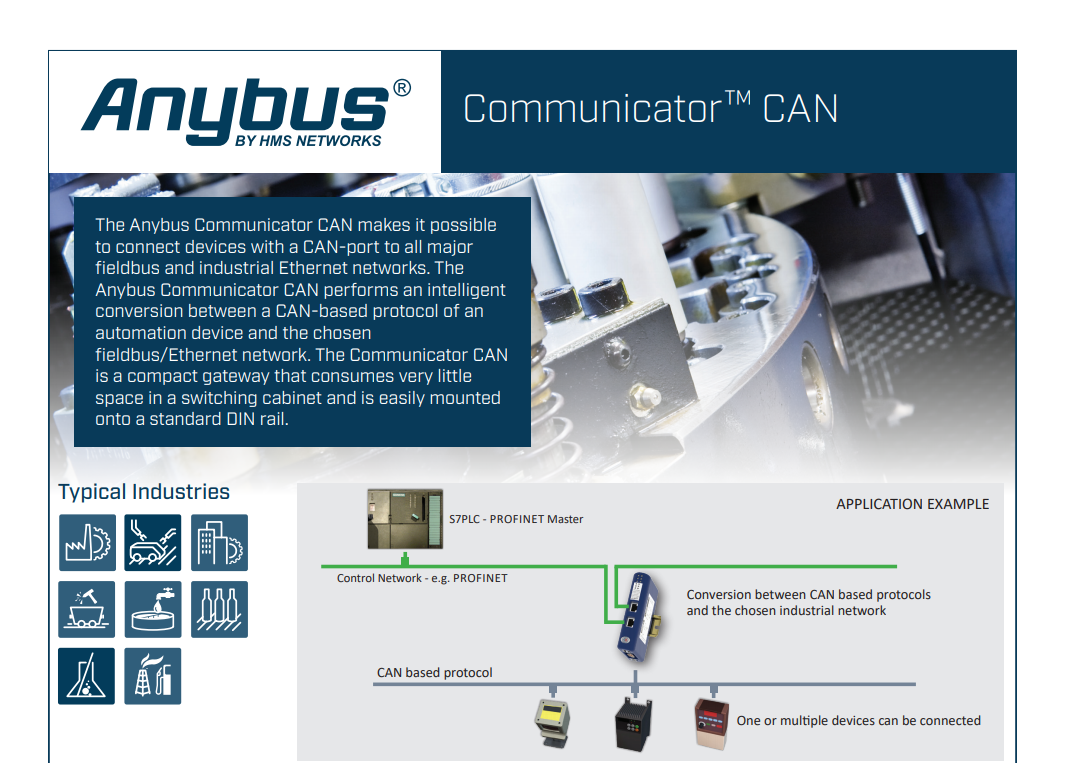 AnybusÂ® Communicator CAN - ControlNet AB7314